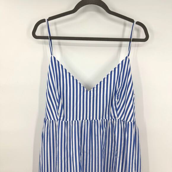 NEW Quince Maxi Dress Size XL Azure Stripe 100% Organic Cotton Sustainable - Picture 4 of 11